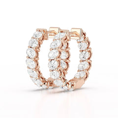 3.9 CT Oval Cut Lab Diamond Hoops Earrings Jama Jewels