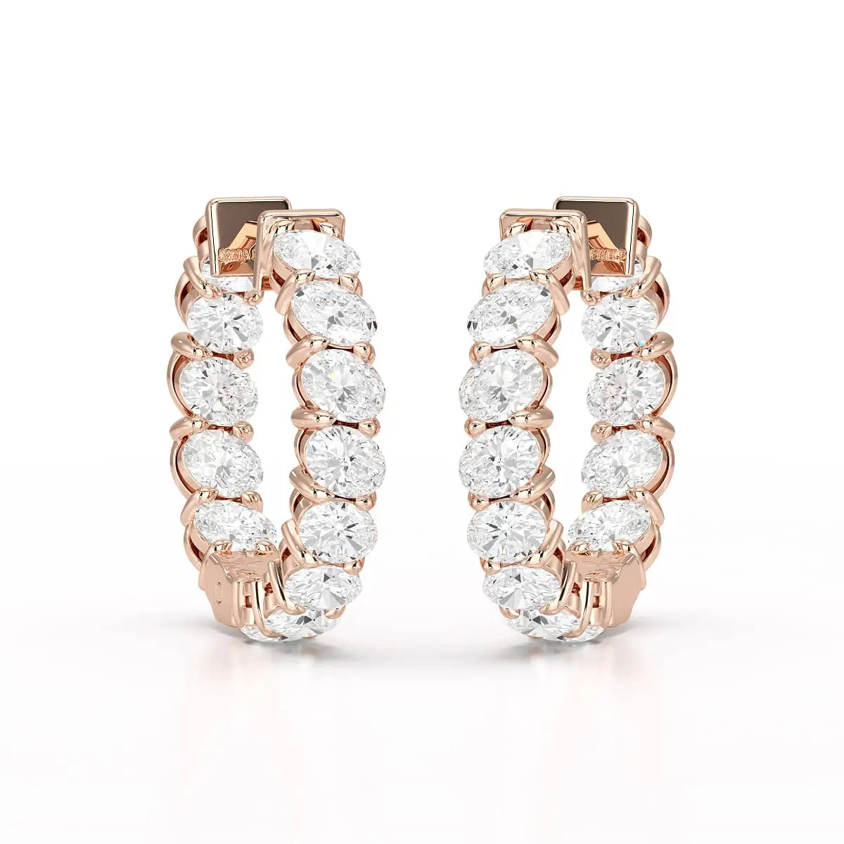 3.9 CT Oval Cut Lab Diamond Hoops Earrings Jama Jewels