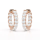 Oval Cut Lab Diamond Hoops Earrings