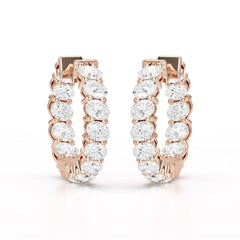 3.9 CT Oval Cut Lab Diamond Hoops Earrings Jama Jewels