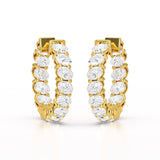 Oval Cut Lab Diamond Hoops Earrings