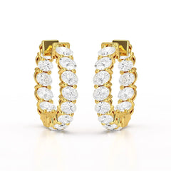 3.9 CT Oval Cut Lab Diamond Hoops Earrings Jama Jewels