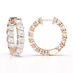 3.9 CT Oval Cut Lab Diamond Hoops Earrings Jama Jewels