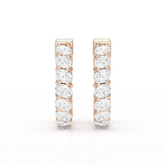 3.9 CT Oval Cut Lab Diamond Hoops Earrings Jama Jewels