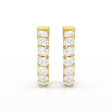 Oval Cut Lab Diamond Hoops Earrings