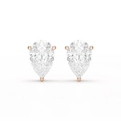 1.0 CT Pear Shaped Lab Diamond Stud Earrings