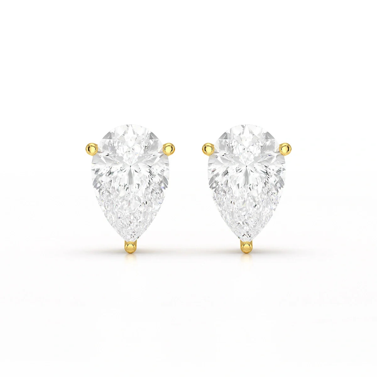 1.0 CT Pear Shaped Lab Diamond Stud Earrings