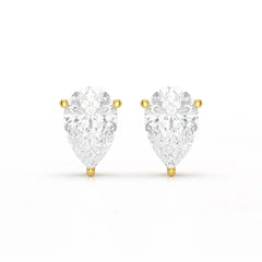 1.0 CT Pear Shaped Lab Diamond Stud Earrings