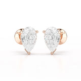 1.0 CT Pear Shaped Lab Diamond Stud Earrings