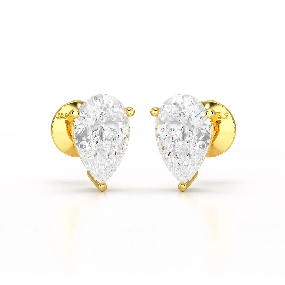 1.0 CT Pear Shaped Lab Diamond Stud Earrings