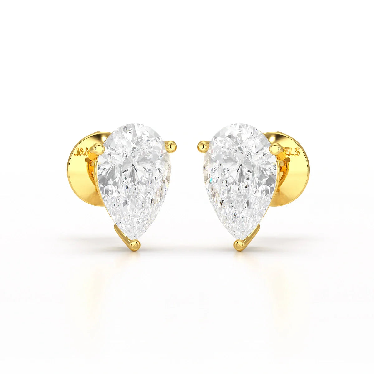 1.0 CT Pear Shaped Lab Diamond Stud Earrings