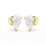 1.0 CT Pear Shaped Lab Diamond Stud Earrings