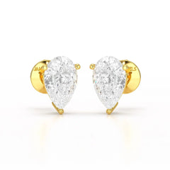 1.0 CT Pear Shaped Lab Diamond Stud Earrings