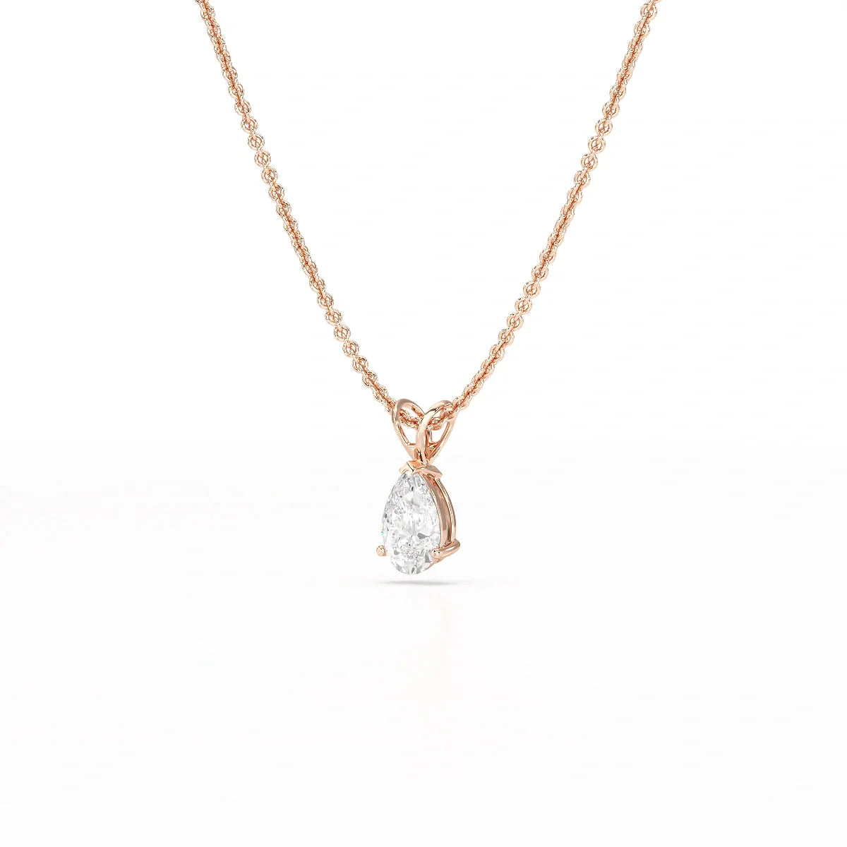 1 Carat Pear Shape Lab Diamond Pendant