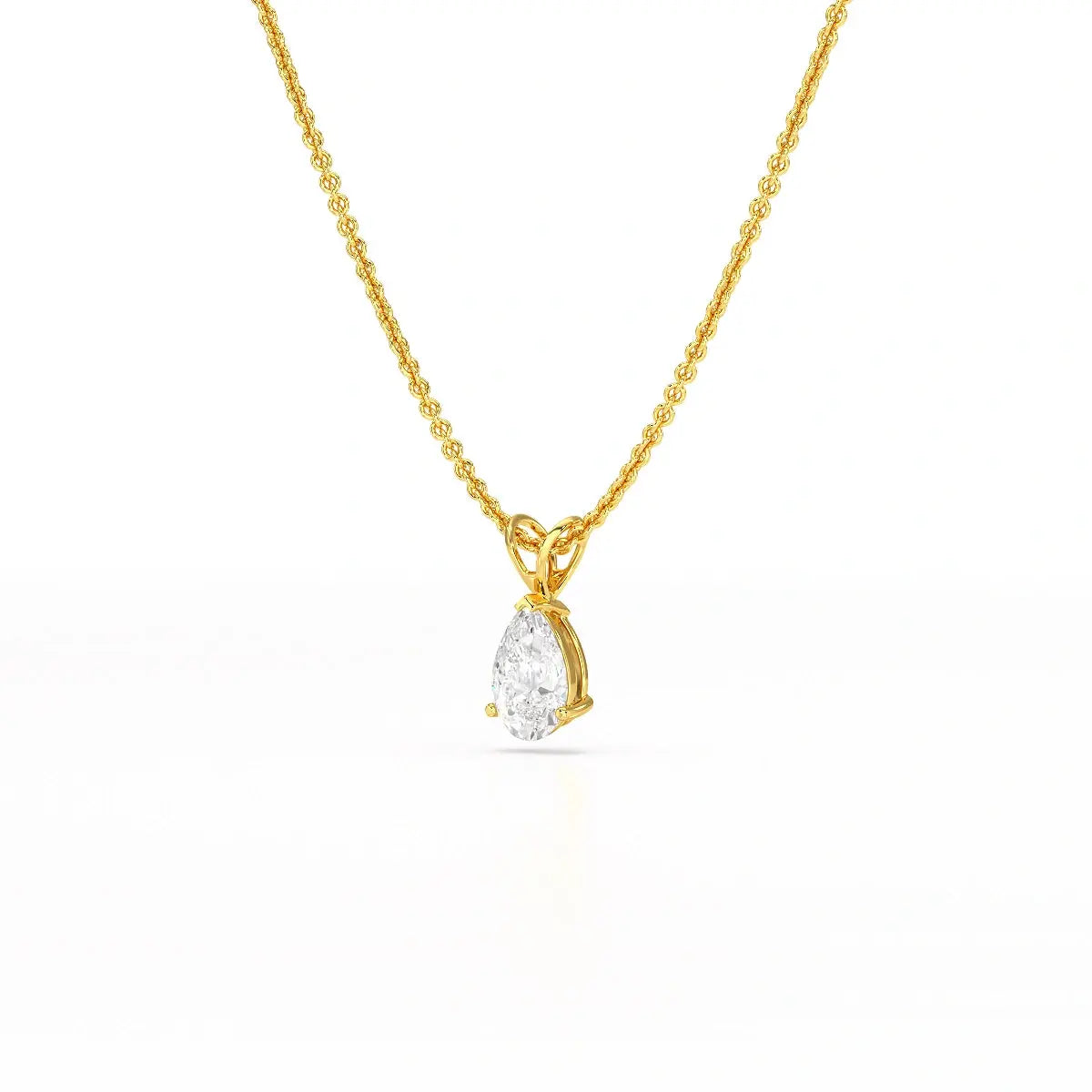1 Carat Pear Shape Lab Diamond Pendant