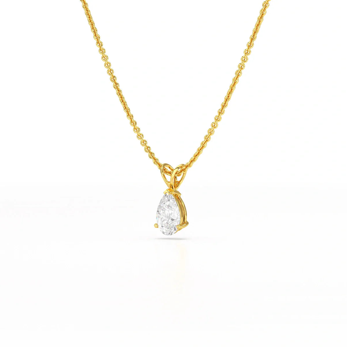 1 Carat Pear Shape Lab Diamond Pendant