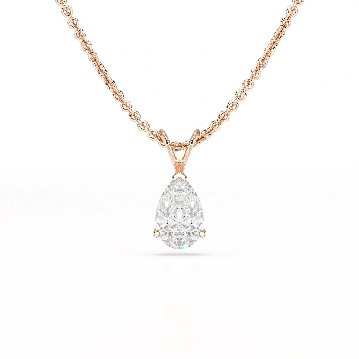 1 Carat Pear Shape Lab Diamond Pendant