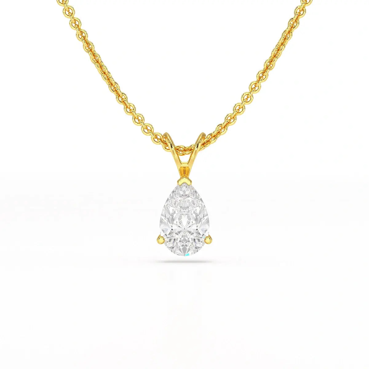 1 Carat Pear Shape Lab Diamond Pendant