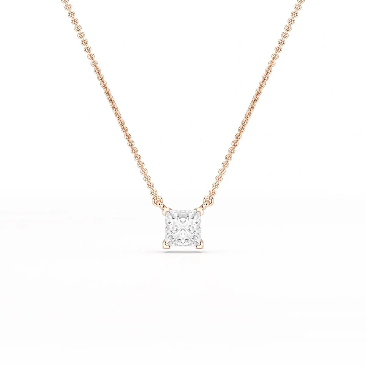 1 CT Lab Grown Diamond Princess Pendant