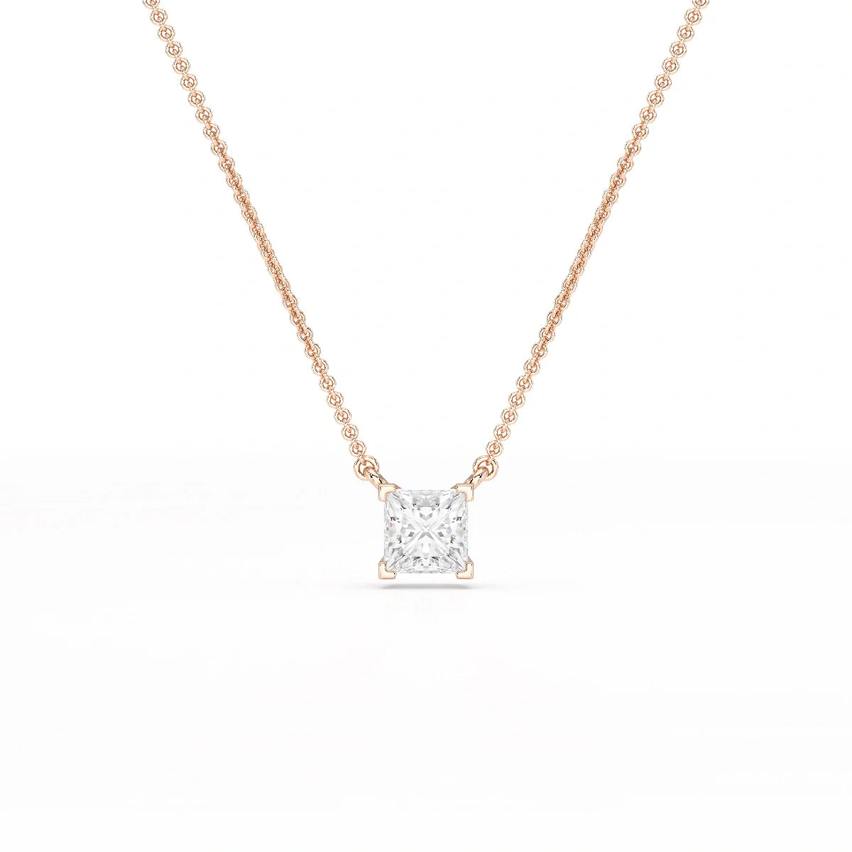 1 CT Lab Grown Diamond Princess Pendant