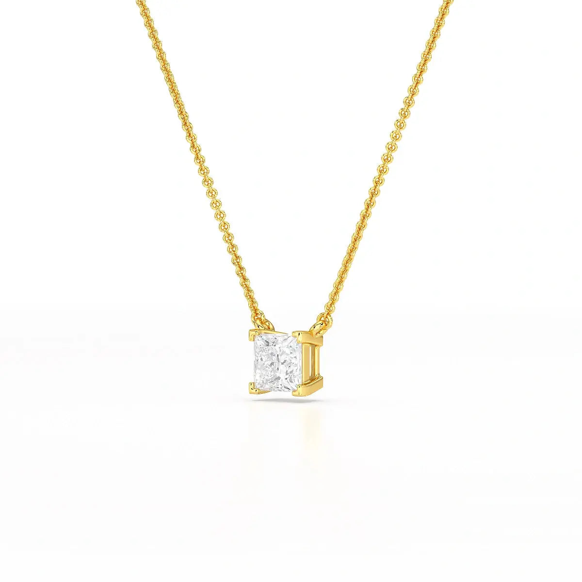 1 CT Lab Grown Diamond Princess Pendant