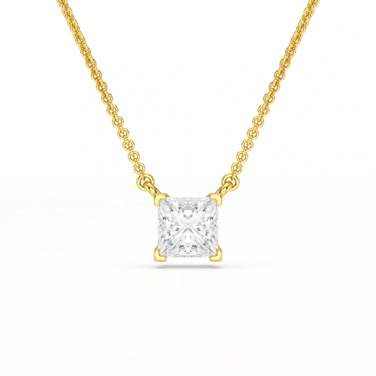 1 CT Lab Grown Diamond Princess Pendant