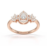 Pear Cut 0.5 CT Lab Grown Diamond Ring