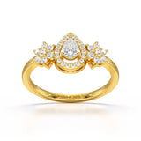 Pear Cut 0.5 CT Lab Grown Diamond Ring