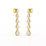 4.02 CT Pear Cut Dangle Drop Lab Diamond Earrings