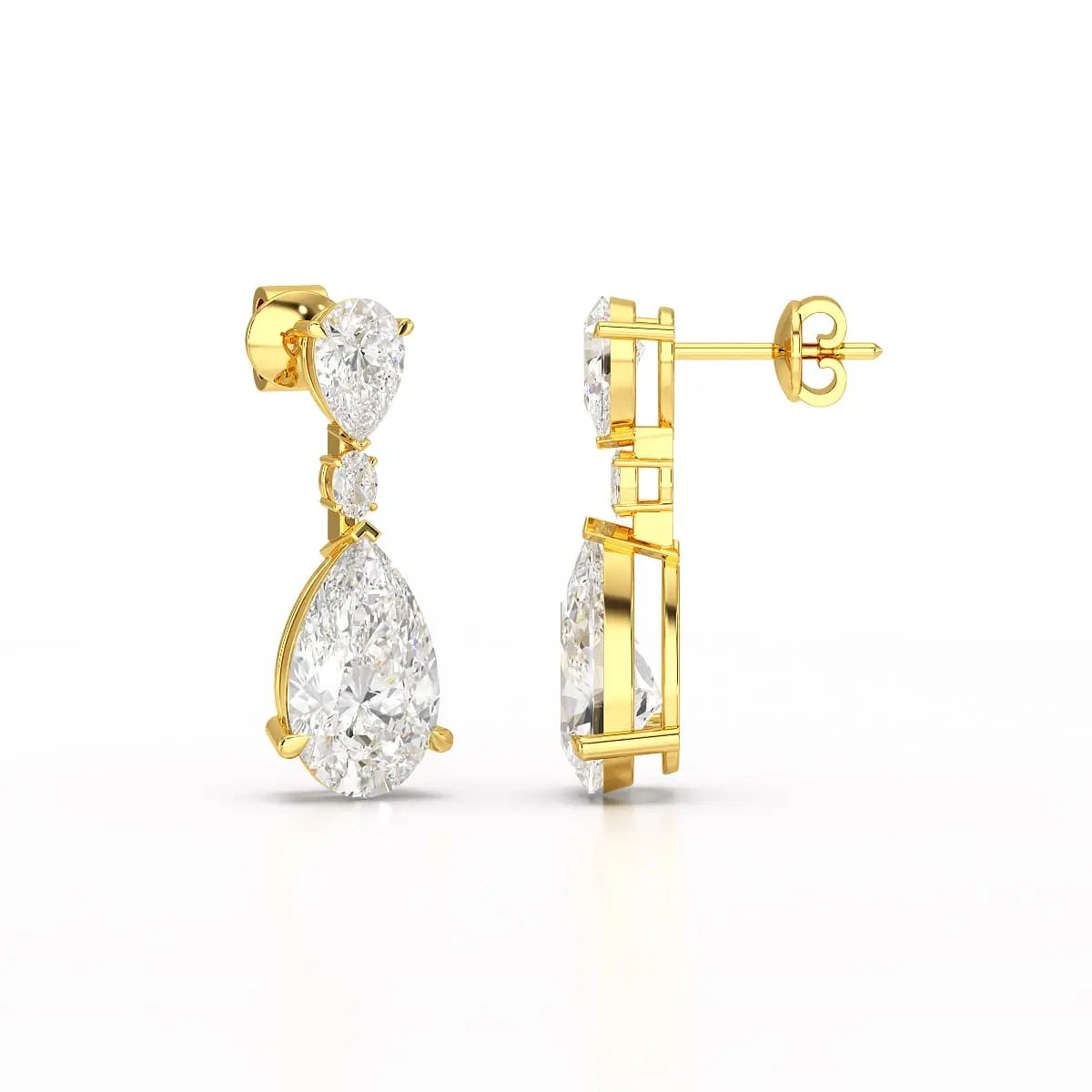 11.9 CT Pear Cut Lab Diamond Drop Earring Jama Jewels