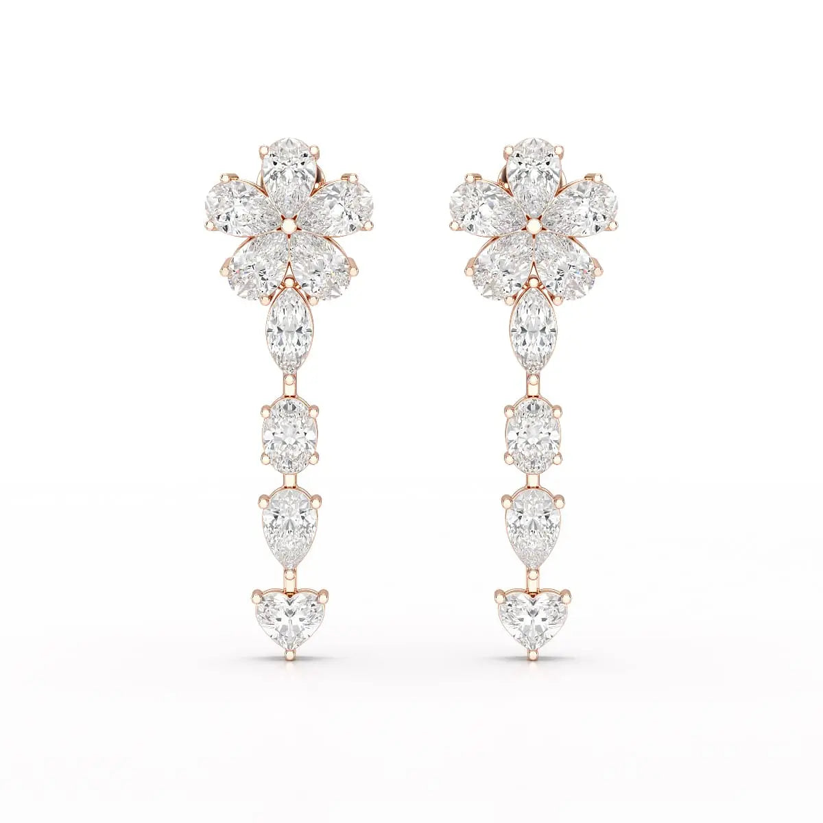 12.2 CT Pear Cut Lab Diamond Drop Earring Jama Jewels