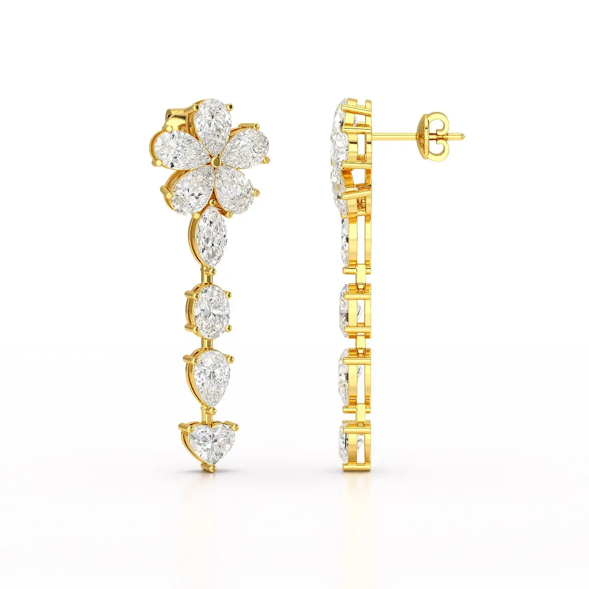 12.2 CT Pear Cut Lab Diamond Drop Earring Jama Jewels