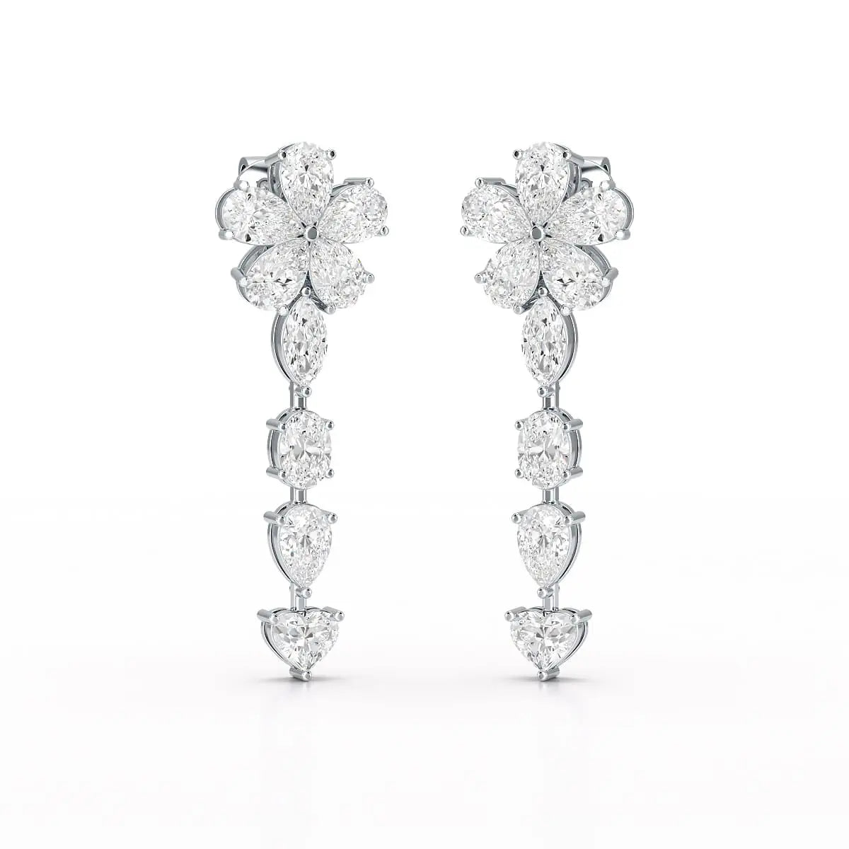 12.2 CT Pear Cut Lab Diamond Drop Earring Jama Jewels