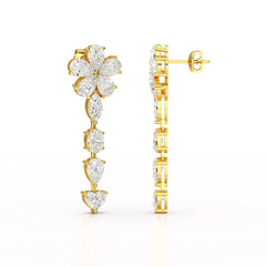 12.2 CT Pear Cut Lab Diamond Drop Earring Jama Jewels