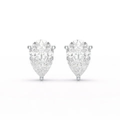 1.0 CT Pear Shaped Lab Diamond Stud Earrings