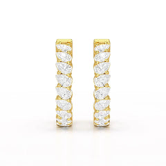 4.9 CT Pear Cut Lab Diamond Hoop Earrings Jama Jewels