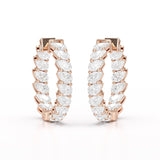 Pear Cut Lab Diamond Hoop Earrings