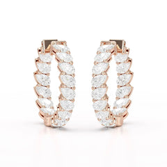 4.9 CT Pear Cut Lab Diamond Hoop Earrings Jama Jewels