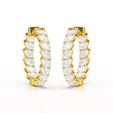 Pear Cut Lab Diamond Hoop Earrings