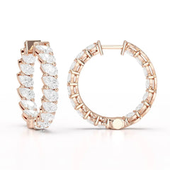 4.9 CT Pear Cut Lab Diamond Hoop Earrings Jama Jewels