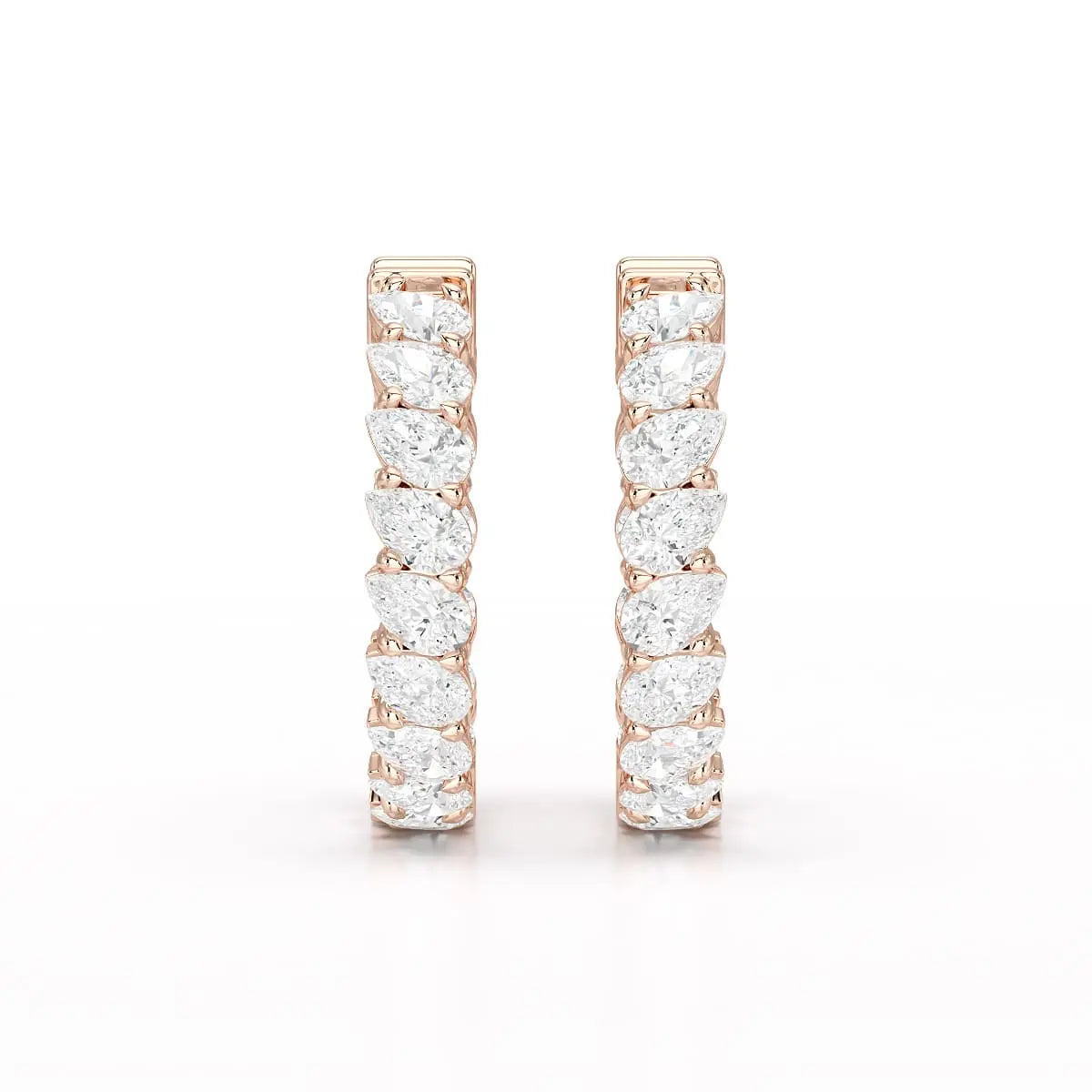 4.9 CT Pear Cut Lab Diamond Hoop Earrings Jama Jewels