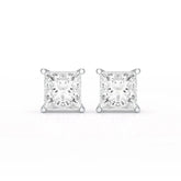 Single Princess Cut Lab Diamond Stud Earrings