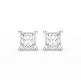 Single Princess Cut Lab Diamond Stud Earrings