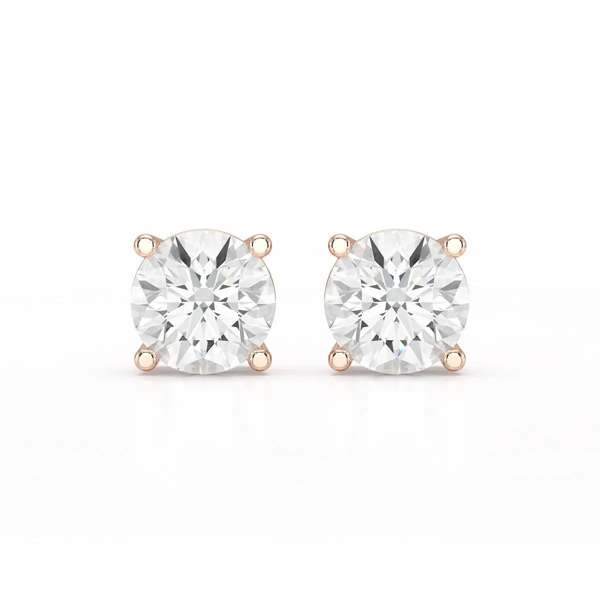 1 Carat Studs Lab Diamond Round Earrings
