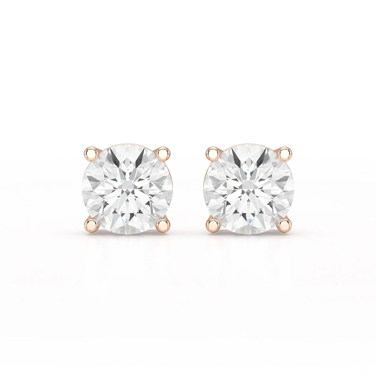 1 Carat Studs Lab Diamond Round Earrings