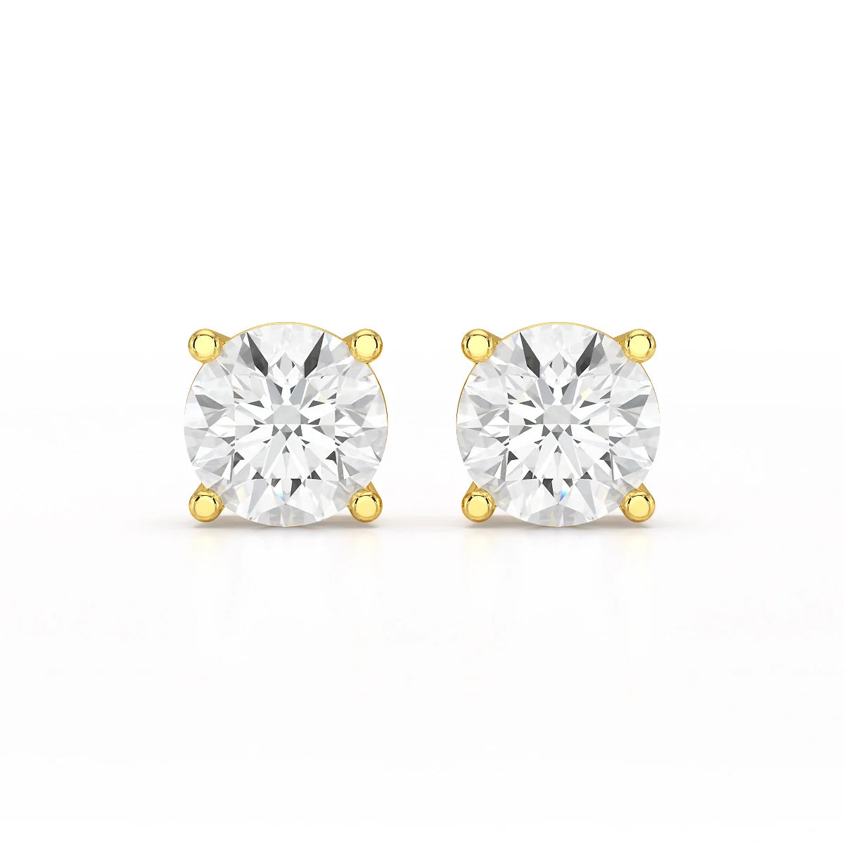 1 Carat Studs Lab Diamond Round Earrings