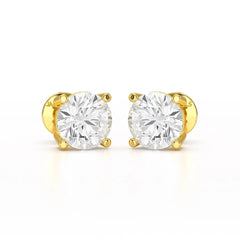 1 Carat Studs Lab Diamond Round Earrings