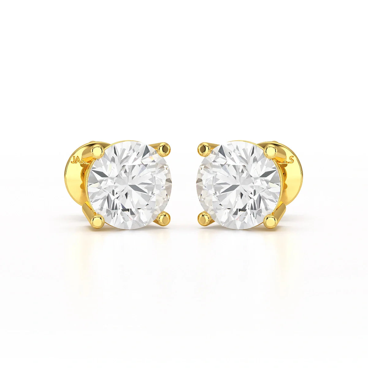 1 Carat Studs Lab Diamond Round Earrings