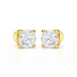 1 Carat Studs Lab Diamond Round Earrings