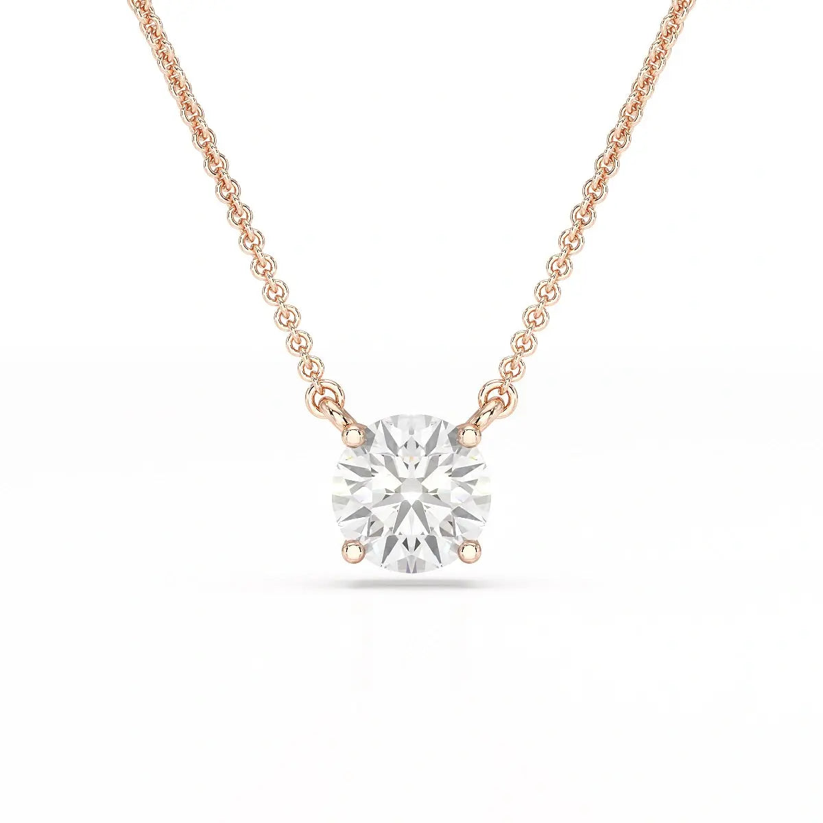 1 Carat Round Solitaire Lab Grown Diamond Pendant